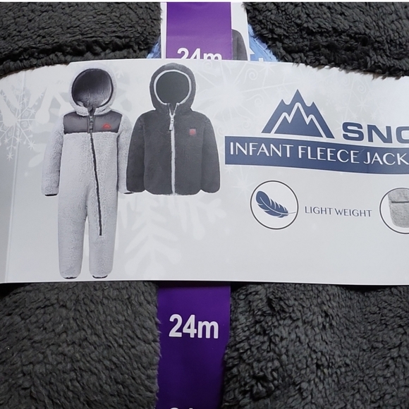 Snozu Infant 2-piece Fleece Set, Blue nwt 24m grey/dark charcoal - Picture 3 of 6